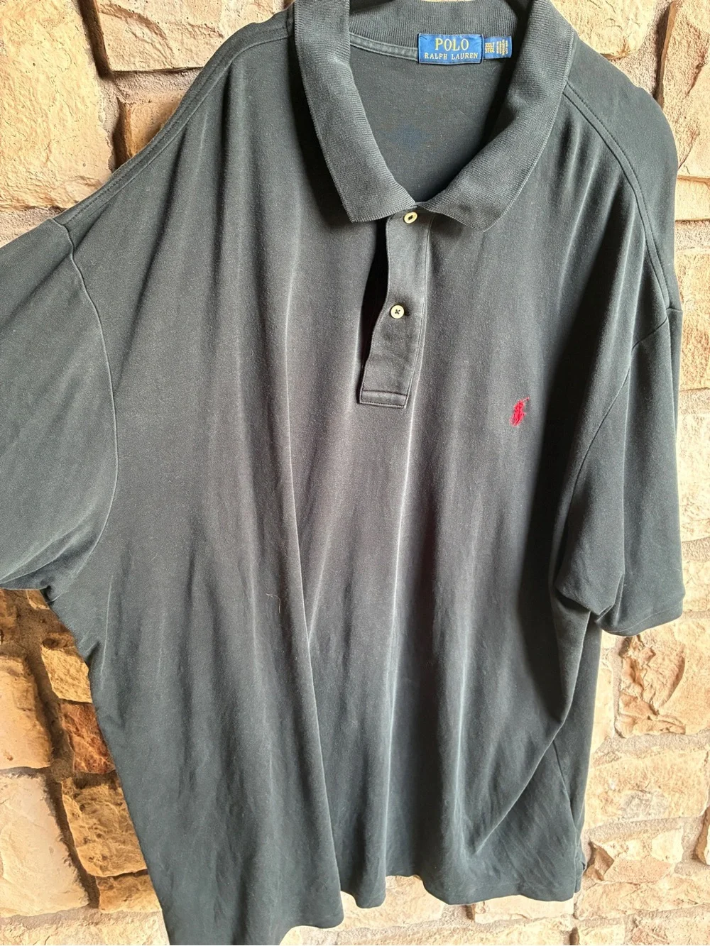 Polo by Ralph Lauren Black Polo with Red Pony Embroidery